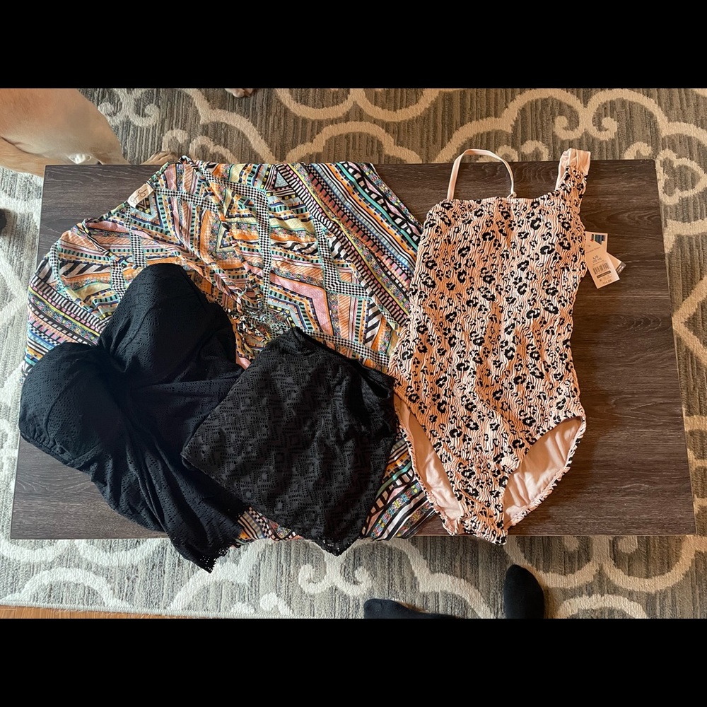 Swimsuit cover up and 4 swimsuits